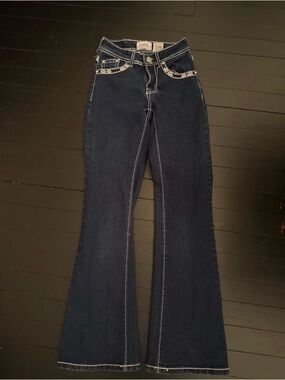 Angel Dark Blue High-Rise Y2K Flare Jeans
